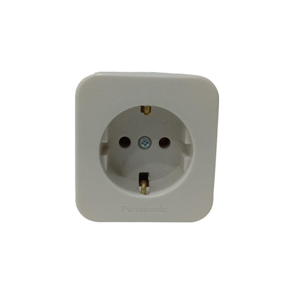 1 LUBANG / PANASONIC ALPHA CUBE Stop Kontak Terminal Arde Tempel OB Outbow Putih
