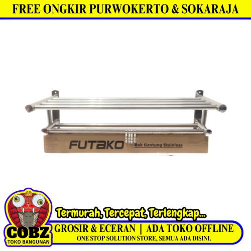 FUTAKO 01 Tempat Handuk Pakaian Tempel Dinding Besar Stainless Set