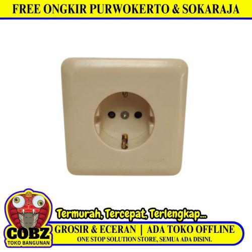 1 LUBANG / BROCO Stop Kontak Tanam IB Inbow + Pengaman Cream
