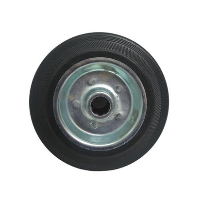 6 IN / TRIPLE-S Roda Mati Trolly Bentuk Plat 15 MM Karet Hitam