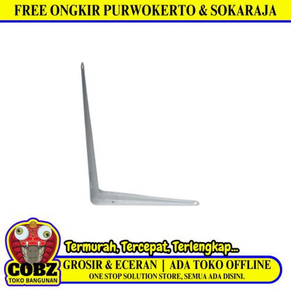 8 IN x 10 IN / TM Siku Rak L Shelf Brackets Penyangga Putih Tipis