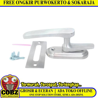 COBZ Rambuncis Handle Slot Grendel Kunci Jendela Universal SS Silver
