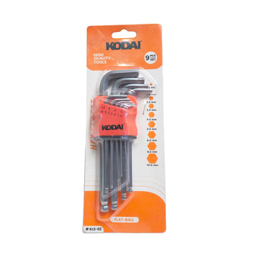 1.5 MM - 10 MM / KODAI Kunci L Hexagon Ballpoint Panjang Wrench Screw 9 Pcs Set