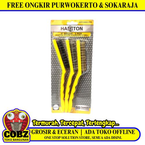 3 BARIS / HASTON Sikat Kawat Kuningan Pembersih Karat Gagang PVC