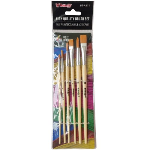 2 MM - 12MM / BUTTERFLY ART 1 Kuas Lukis Tembok Kayu Besi Air Acyrlic Paint Brush Set