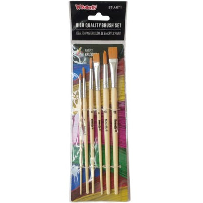 2 MM - 12MM / BUTTERFLY ART 1 Kuas Lukis Tembok Kayu Besi Air Acyrlic Paint Brush Set