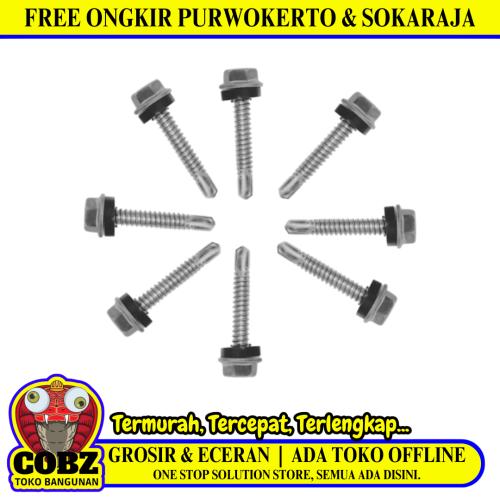 30 MM / TM Roofing Baut Sekrup Atap Baja Ringan Putih Biji