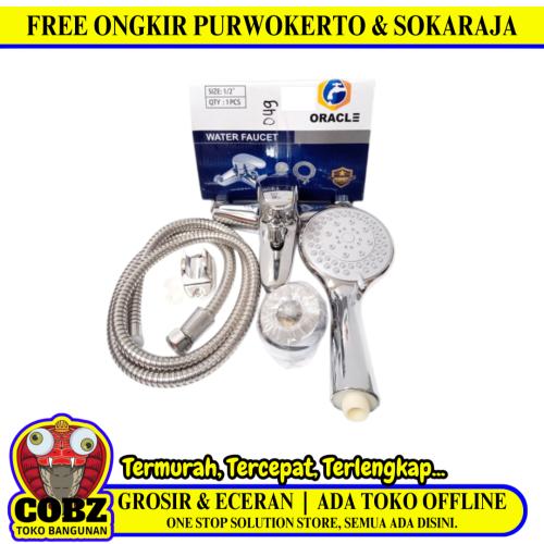 1/2 IN/ORACLE060 Keran Shower Panas Dingin Stainless+Selang+Shower Set