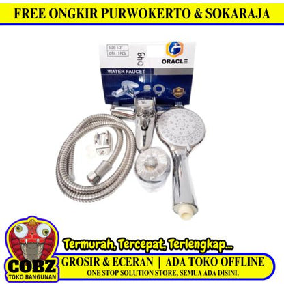1/2 IN/ORACLE060 Keran Shower Panas Dingin Stainless+Selang+Shower Set