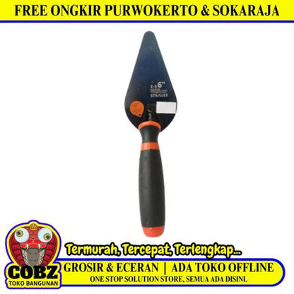 6 IN / STRAUSS Cetok Sendok Semen Acian Trowel Lancip Gagang Fiber