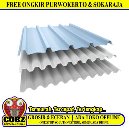 1.2 MM x 860 MM x 1.8 M / ALDERON RS  ROMA Atap U PVC Gelombang Bulat Opaque White Lembar