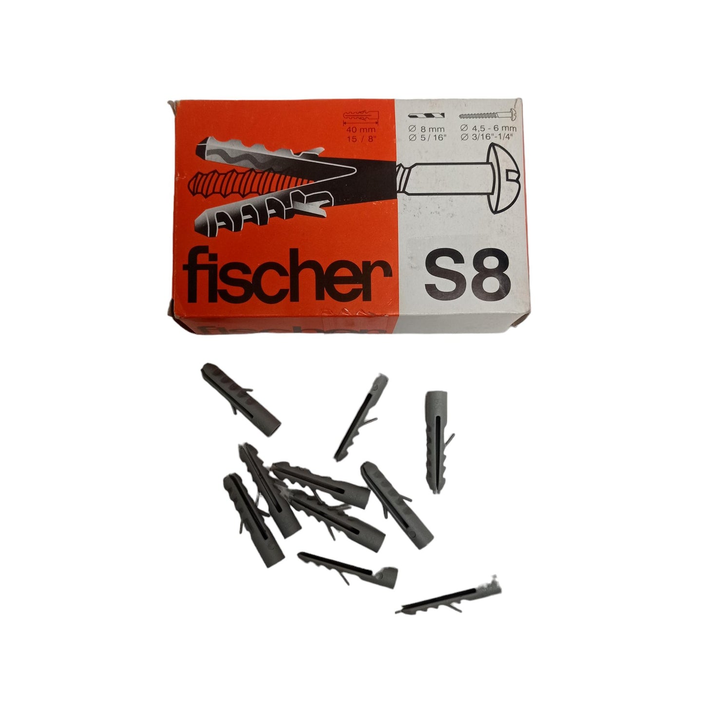 S 8 /  GM Angkur Dinding Dudukan Baut Sekrup Tembok PVC Ecer Dus