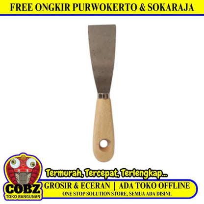 1 1/2 IN / SSK Sekrap Kape Scrapper Cat Perata Acian Gagang Kayu