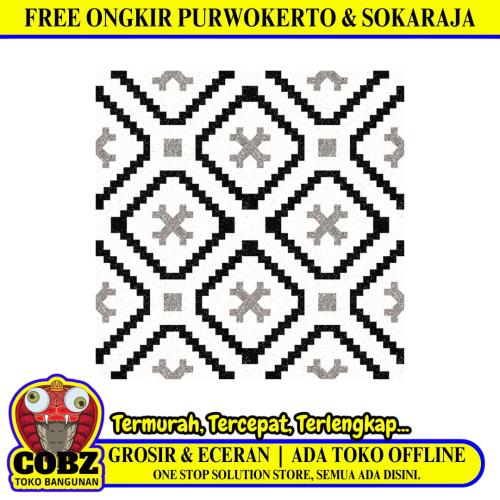 40 CM x 40 CM / PLATINUM BRIGHTON Keramik Lantai Teras Garasi Matte Black Decor Dus