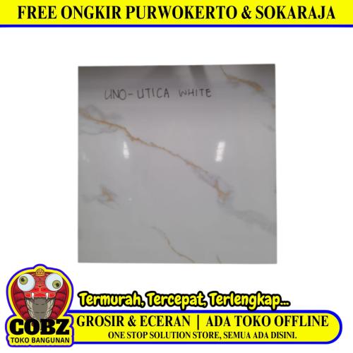 50 CM x 50 CM / UNO UTICA Keramik Lantai Rumah Glossy White Dus