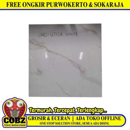 50 CM x 50 CM / UNO UTICA Keramik Lantai Rumah Glossy White Dus