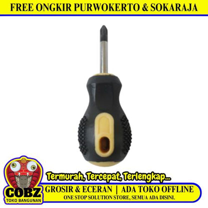 1 1/2 IN / VENUS Obeng Screwdriver One Way Plus Mini Gagang Karet