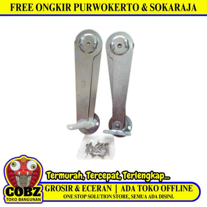 9 IN/MAJESTY Tangan Gareng Engsel Salon Penahan Jendela Stainless Set