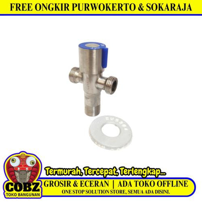 1/2 IN/SUS 304 Stop Kran Air Cabang Tee Shower Kloset Stainless