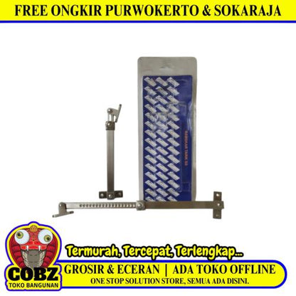 8 IN / DOLPHIN Lamskar Hak Angin Penahan Jendela Stainless Set