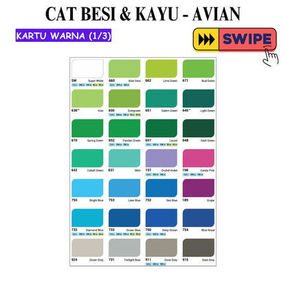 1 KG / AVIAN GLOSSY Cat Kayu Besi Wood Metal Paint Kaleng