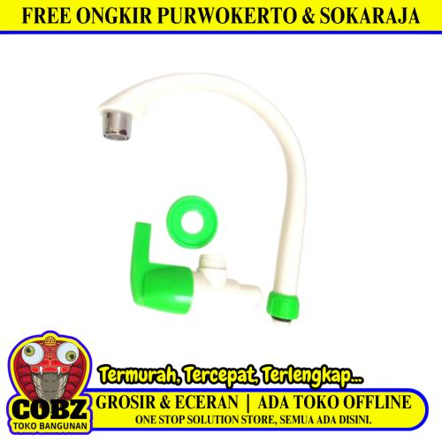 1/2 IN / GIKU Kran Angsa Sink Bak Cuci Piring Tembok Plastik PVC