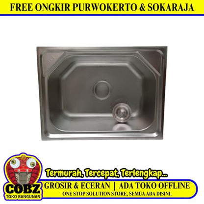 60 CM x 45 CM x 20 CM / OKI Bak Cuci Piring Washbak 1 Lubang + Acc Set