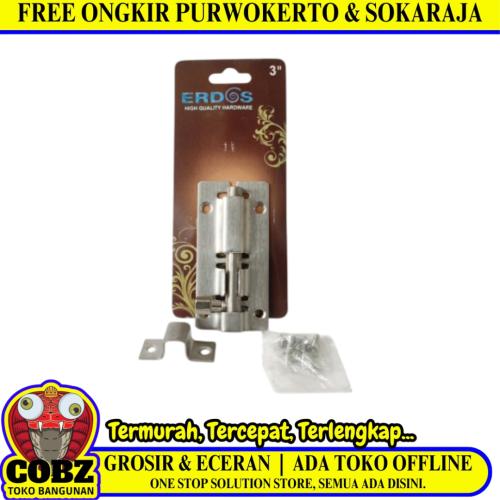 3  IN / ERDOS Grendel Kunci Slot Pintu Jendela Stainless