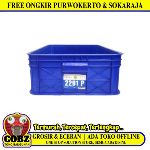 631 MM x 414 MM x 192 MM / GREEN LEAF 2291 P Krat Industri Keranjang Buah Rapat Blue