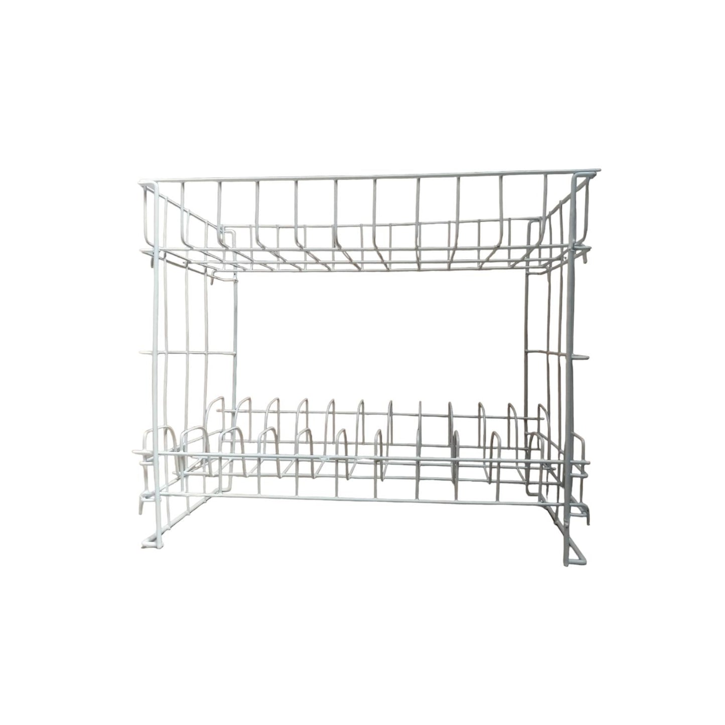 2 SUSUN / COBZ RPK02 Rak Dapur Tempat Piring Gelas Stainless Putih Set