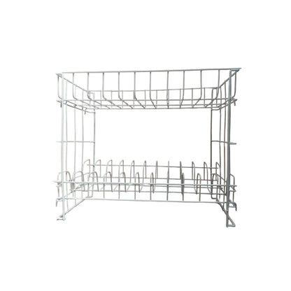 2 SUSUN / COBZ RPK02 Rak Dapur Tempat Piring Gelas Stainless Putih Set