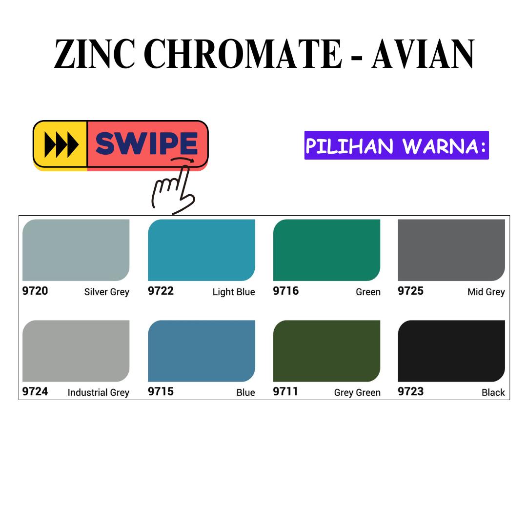 1 KG / AVIAN Dasar Meni Besi Anti Karat Zinc Chromate Primer Kaleng