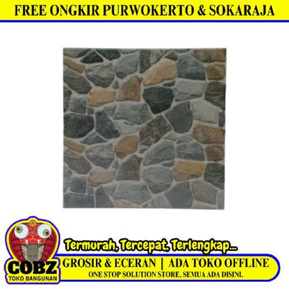 40 CM x 40 CM / ARWANA LA TROBE Keramik Lantai Teras Garasi Matte Grey Dus