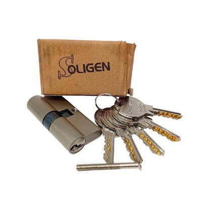 SOLIGEN Silinder Anak Kunci Pintu Cylinder Lock Besar + 5 Kunci Set