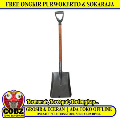 YABES Sekop Pasir Tanah Kebun Taman Proyek Plat Baja Gagang Fiber
