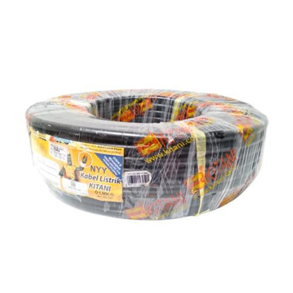 2 INTI x 2.5 MM x 50 M / KITANI NYY Tunggal Kabel Tembaga SNI Hitam Roll