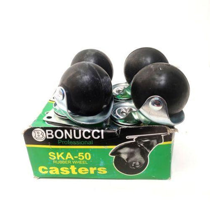 2IN/BONUCCI Roda Hidup Trolly Bulat Plat Karet 48MM Karet 4 Pcs Dus