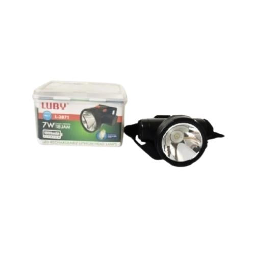 7 WATT / LUBY L-2871 Senter Kepala Lampu LED Headlamp Jauh Dekat Charge