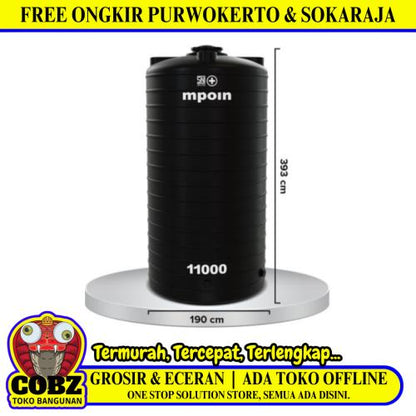 11000 L / M POIN + WAVE G 11000 Water Torrent Tangki Tandon Air PVC Hitam + Acc Set