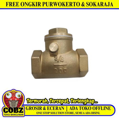 3/4 IN / KRANZ Tosen Tusen Tesen Foot Klep Valve Kuningan