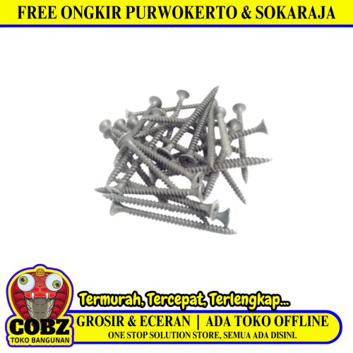 #6 X 2 IN / TM Sekrup Gypsum Screw Plafon Board GRC Hitam Ecer Biji