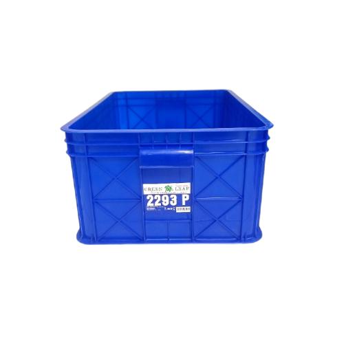 631 MM x 414 MM x 255 MM / GREEN LEAF 2293 P Krat Industri Keranjang Buah Rapat Blue