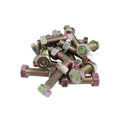 M 8 x 30 MM / TM Baut Mur Hexagon Bolt Nut Flat Head Kuning Biji