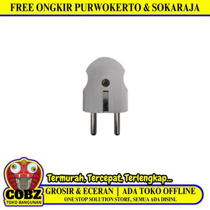 PAGODA Steker Jek Colokan Kabel Listrik Cowok Male Bulat Putih