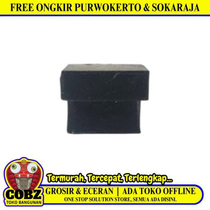 2 CM x 2 CM / TM Karet Pengaman Kaki Rak Besi Hollow Holo Kotak