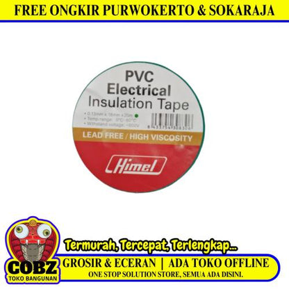 3 IN / HIMEL Isolasi Kabel Listrik Tahan Panas Electrical Tape Hijau