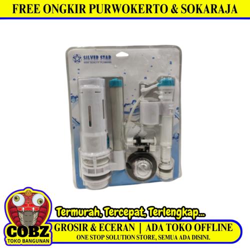 SILVER STAR Alat Perlengkapan Kloset Monoblok Dual Flush Bulat Set