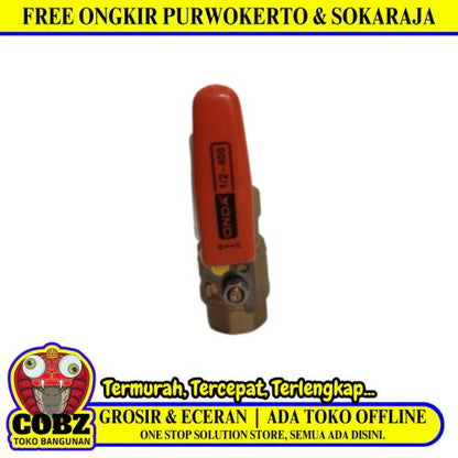 1/2 IN / ONDA Stop Kran Drat Dalam Ball Valve Engkol Kuningan