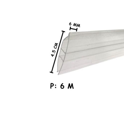 4 MM - 6 MM x 6 M / TM List Profil H Sambungan Polykarbonat Clear Batang