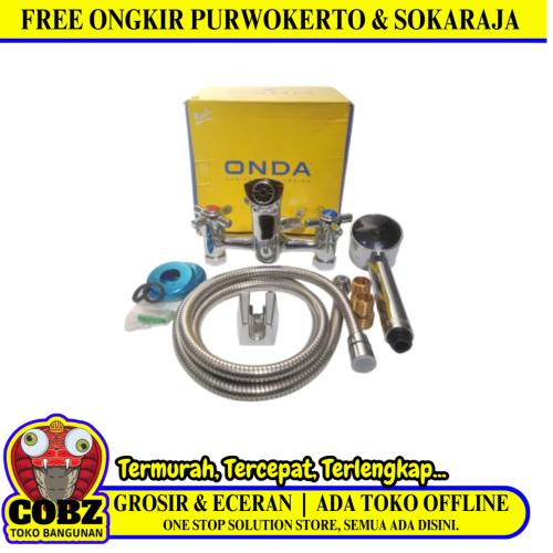 1/2 IN/ ONDA Kran Shower Panas Dingin  Stainless + Selang + Shower Set